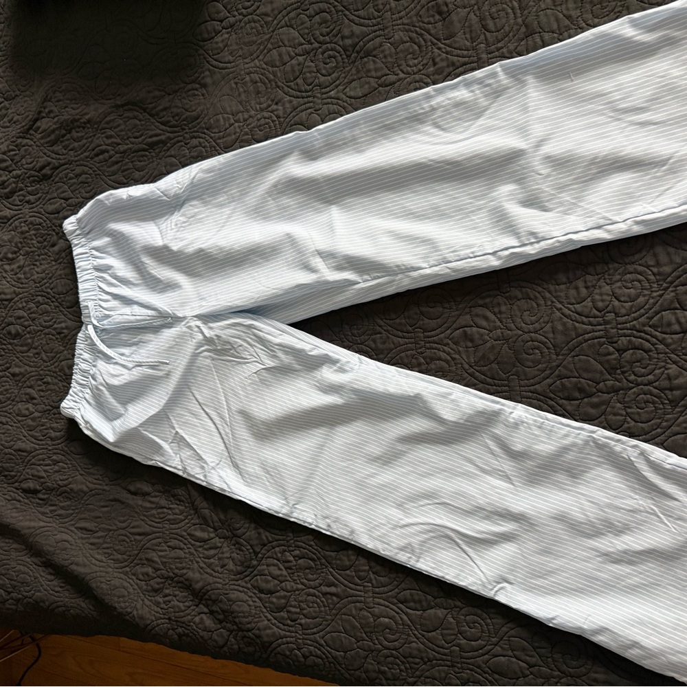 White Striped Pajama Pants